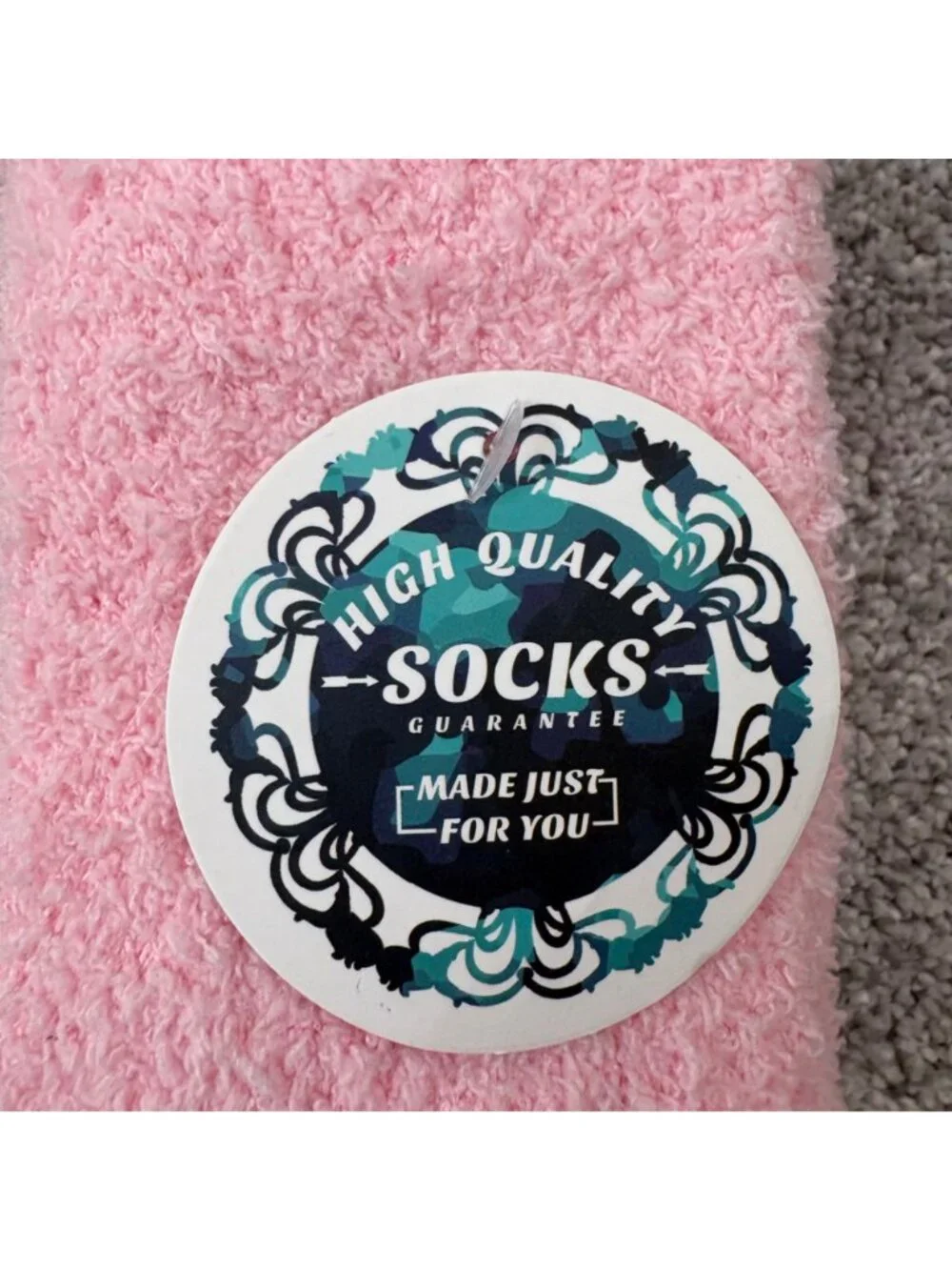 Fuzzy Socks New Pink Multicolored one size Womens medium